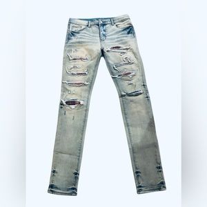 Men's Mnml X fit Distressed Jeans - light blue -size 32 X 34